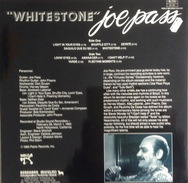 Joe Pass : Whitestone (LP, Album)