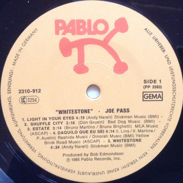 Joe Pass : Whitestone (LP, Album)