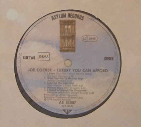 Joe Cocker : Luxury You Can Afford (LP, Album)
