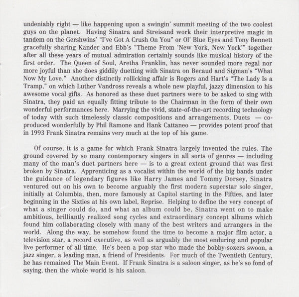 Frank Sinatra : Duets (CD, Album)