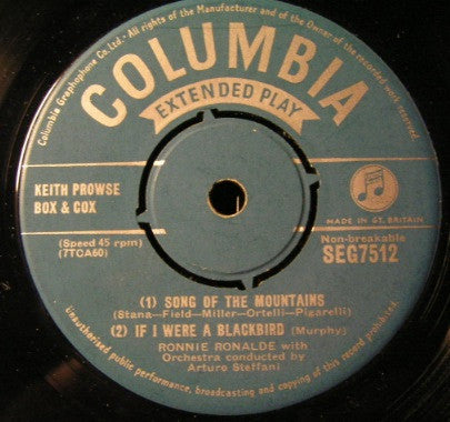 Ronnie Ronalde : Song Of The Mountains  (7", EP)