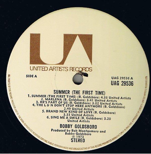 Bobby Goldsboro : Summer (The First Time) (LP, Album, Gat)