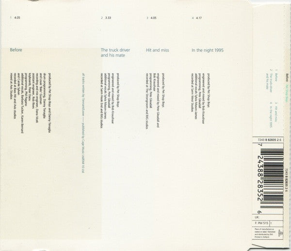 Pet Shop Boys : Before (CD, Single, CD1)
