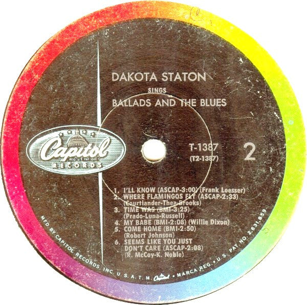 Dakota Staton : Sings Ballads And The Blues (LP, Album, Mono)