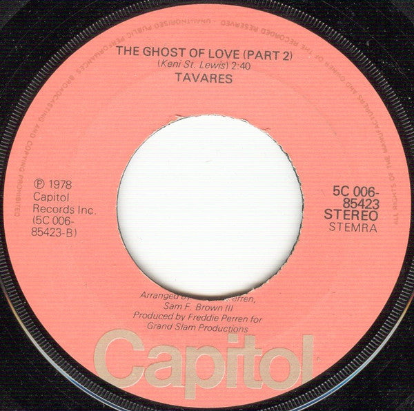 Tavares : The Ghost Of Love (Part 1+2) (7", Single)