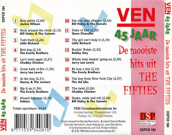 Various : Ven 45 Jaar De Mooiste Hits Uit The Fifties (CD, Comp)