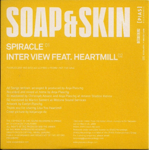 Soap&Skin : Spiracle (CD, Single, Promo)