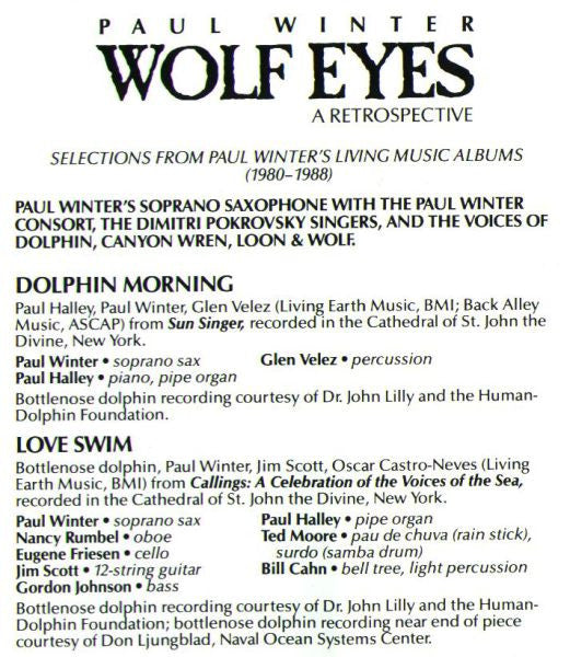 Paul Winter (2) : Wolf Eyes (CD, Comp)