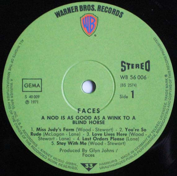 Faces (3) : A Nod Is As Good As A Wink...To A Blind Horse (LP, Album)