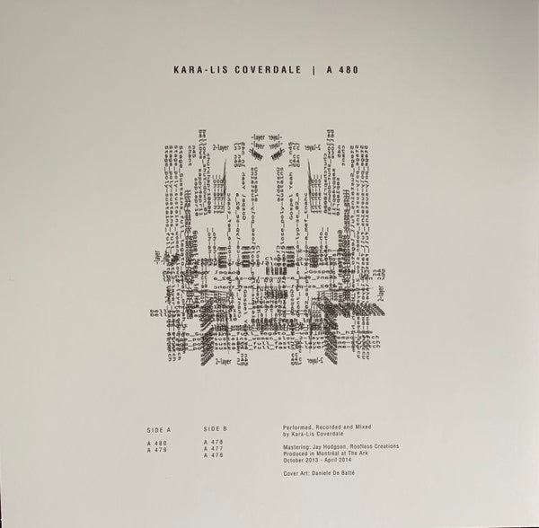 Kara-Lis Coverdale : A 480 (LP, Album, Ltd, RE, Whi)