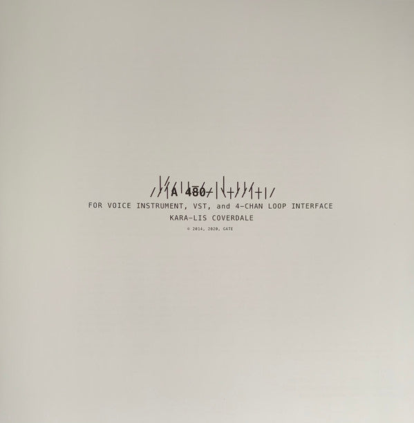 Kara-Lis Coverdale : A 480 (LP, Album, Ltd, RE, Whi)