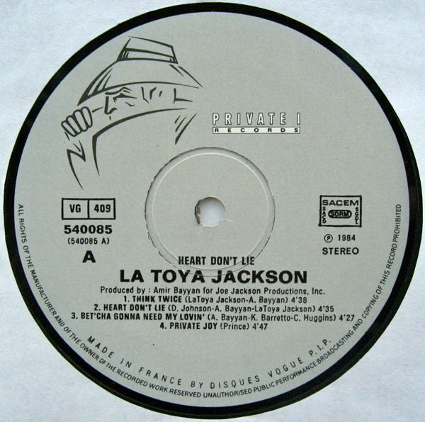 La Toya Jackson : Heart Don't Lie (LP, Album)