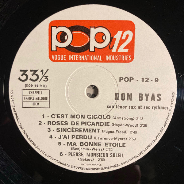 Don Byas Et Ses Rythmes : Don Byas Son Tenor Sax Et Ses Rythmes (LP, Comp, Dee)