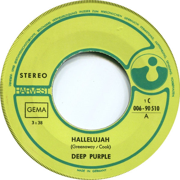 Deep Purple : Hallelujah  (7")