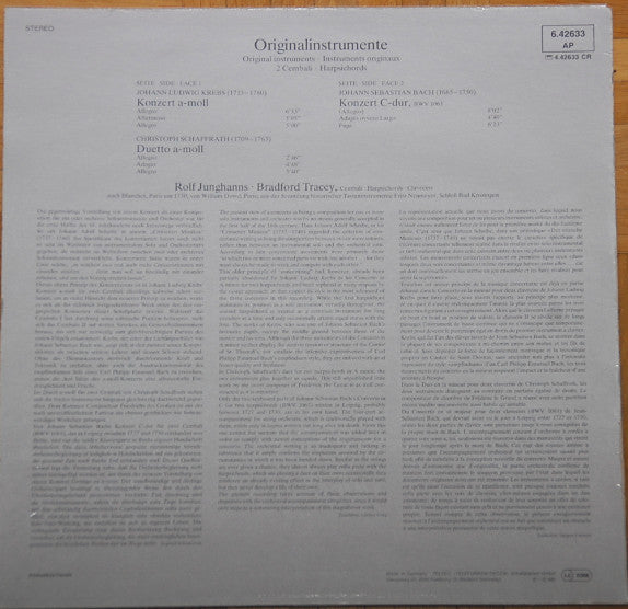 Rolf Junghanns • Bradford Tracey : 2 Cembali • Harpsichords (LP, Album, Blu)