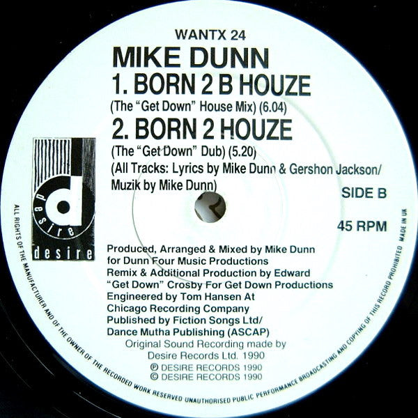 Mike Dunn : Born 2 B Houze (12")
