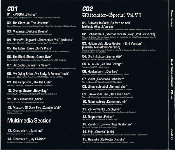 Various : Sonic Seducer Cold Hands Seduction · Vol. 93 (CD, Comp, Enh + CD, Comp)
