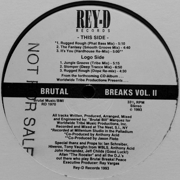 "Brutal Bill" Marquez* : Brutal Breaks Vol. II (12", Promo)