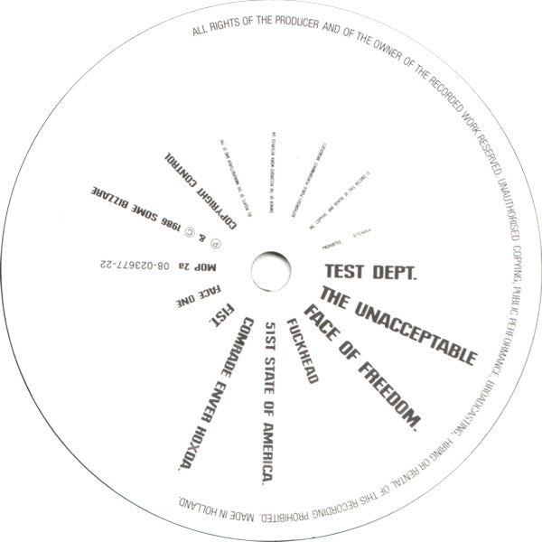 Test Dept. : The Unacceptable Face Of Freedom (LP, Album)
