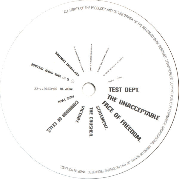 Test Dept. : The Unacceptable Face Of Freedom (LP, Album)