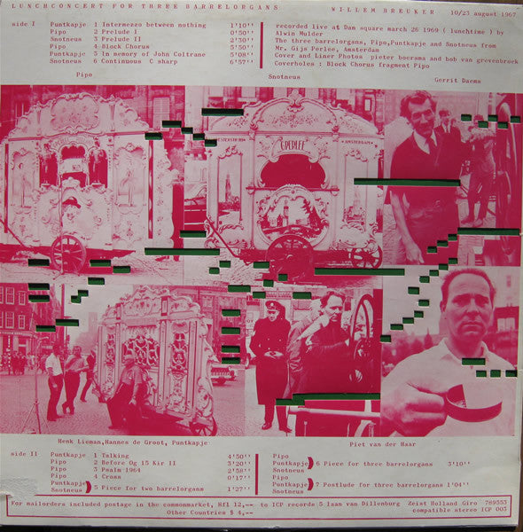 Willem Breuker : Lunchconcert For Three Barrelorgans (LP, Album)