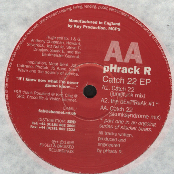 pHrack R : Catch 22 EP (12", EP)
