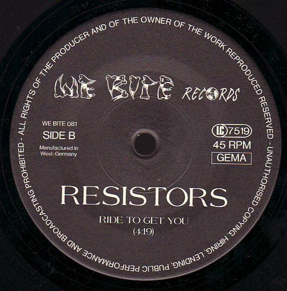 Resistors : Force Of Habit / Ride To Get You (7", Single)