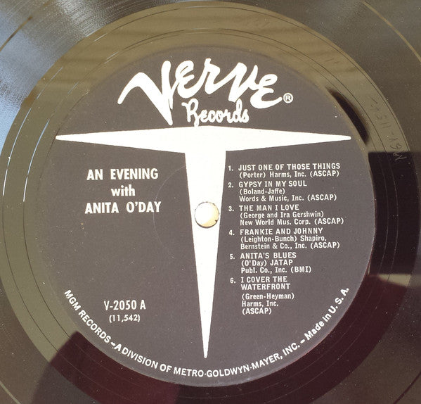 Anita O'Day : An Evening With Anita O'Day (LP, Album, Mono, RE)