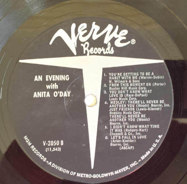 Anita O'Day : An Evening With Anita O'Day (LP, Album, Mono, RE)