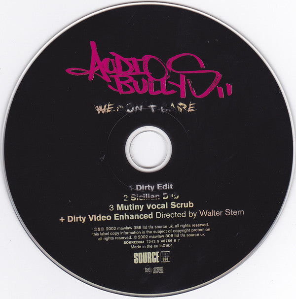 Audio Bullys : We Don't Care (CD, Single, Enh)