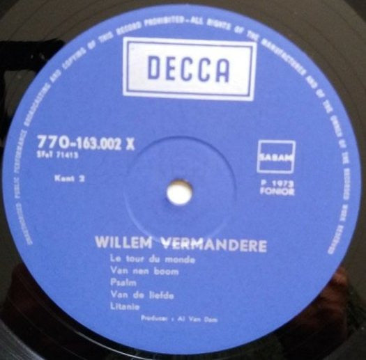 Willem Vermandere : Vier (LP, Album, Gat)