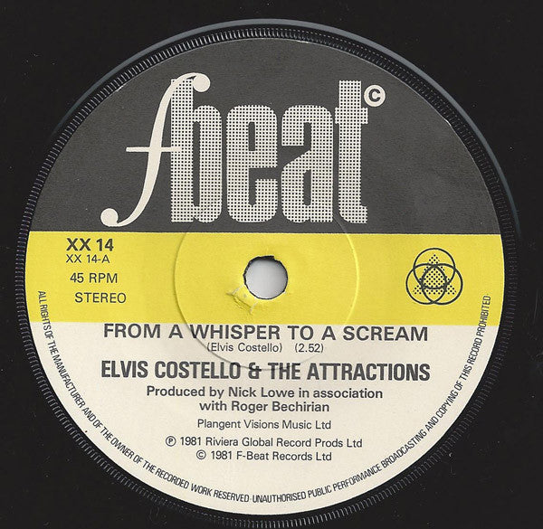 Elvis Costello & The Attractions : From A Whisper To A Scream (7", Single)