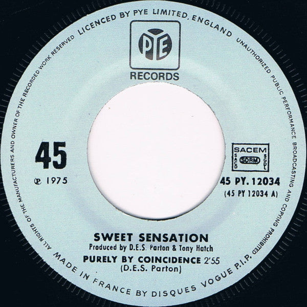 Sweet Sensation (2) : Purely By Coincidence / Touched By Magic (7", Single)