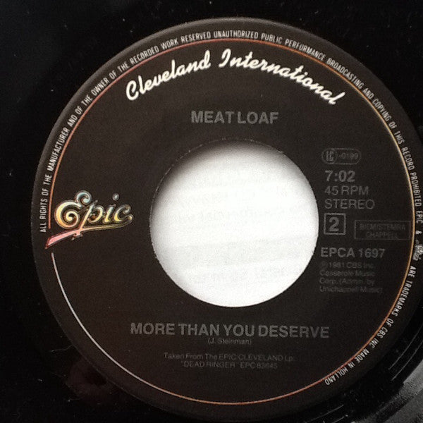 Meat Loaf : Dead Ringer For Love (7", Single)