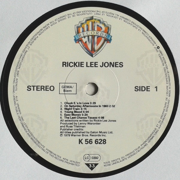 Rickie Lee Jones : Rickie Lee Jones (LP, Album, RE)