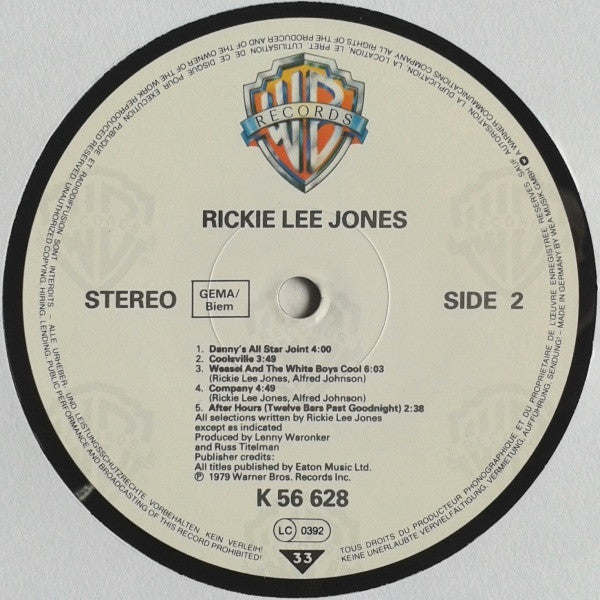 Rickie Lee Jones : Rickie Lee Jones (LP, Album, RE)