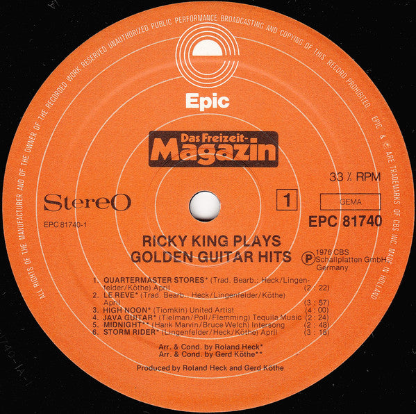 Ricky King : Plays Golden Guitar Hits (LP, Album)