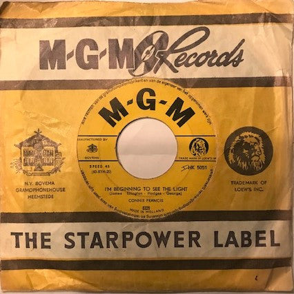 Connie Francis : I'm Beginning To See The Light (7", Single)