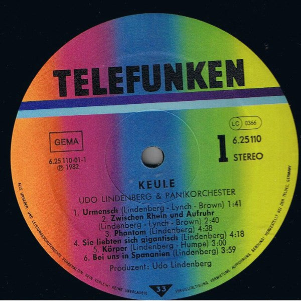 Udo Lindenberg Und Das Panikorchester : Keule (LP, Album)