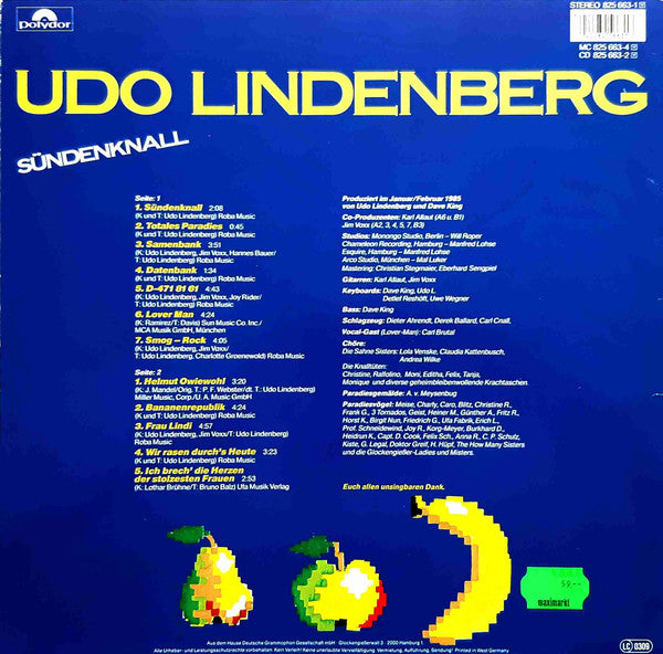 Udo Lindenberg : Sündenknall (LP, Album)