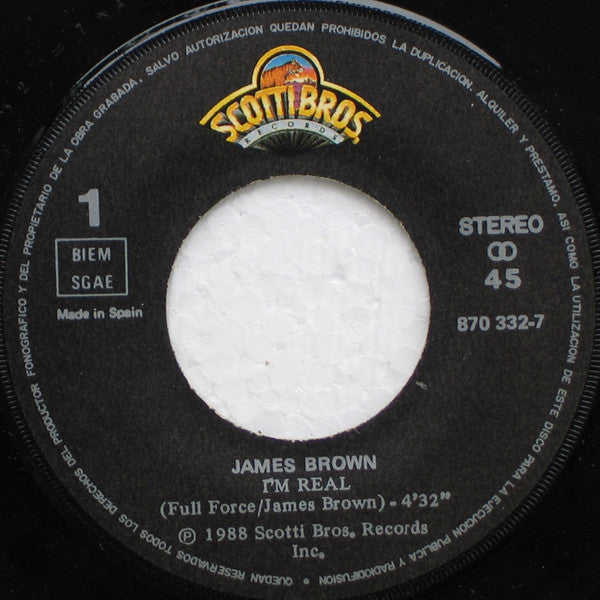 James Brown With Full Force : I'm Real (7", Single)