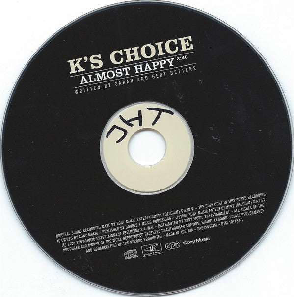 K's Choice : Almost Happy (CD, Single, Car)