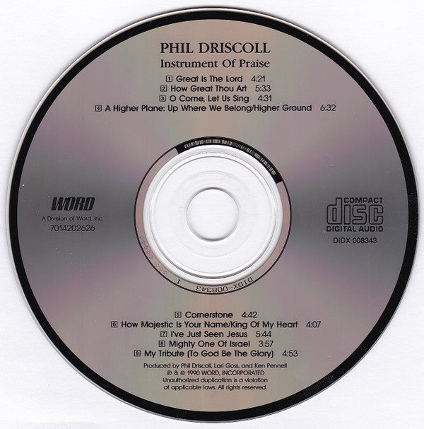Phil Driscoll : Instrument Of Praise (CD, Album, RE, RM)