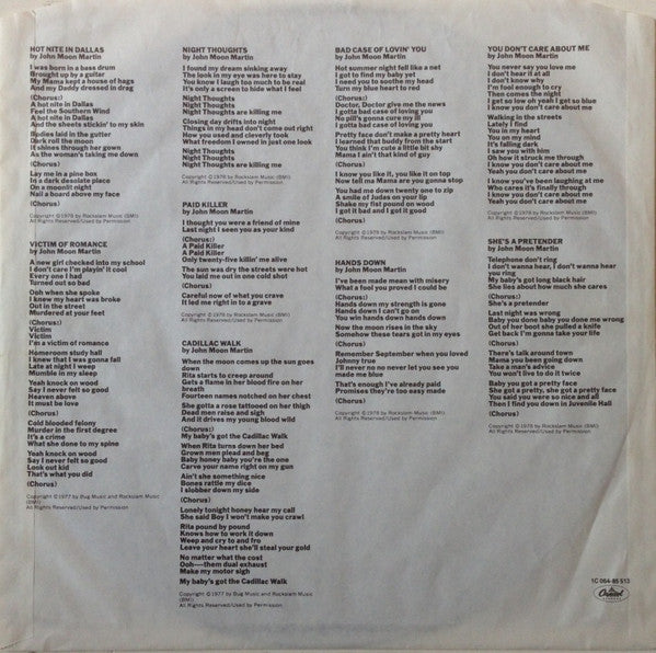 Moon Martin : Shots From A Cold Nightmare (LP, Album)