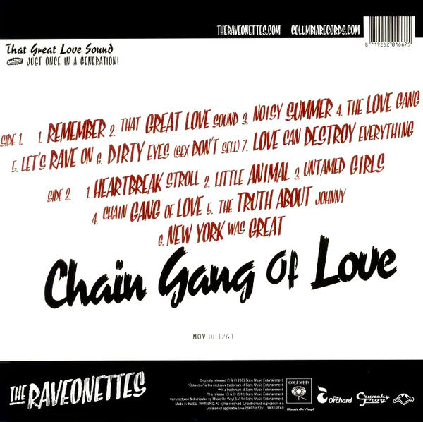 The Raveonettes : Chain Gang Of Love (LP, Album, Ltd, Num, RE, RP, Red)