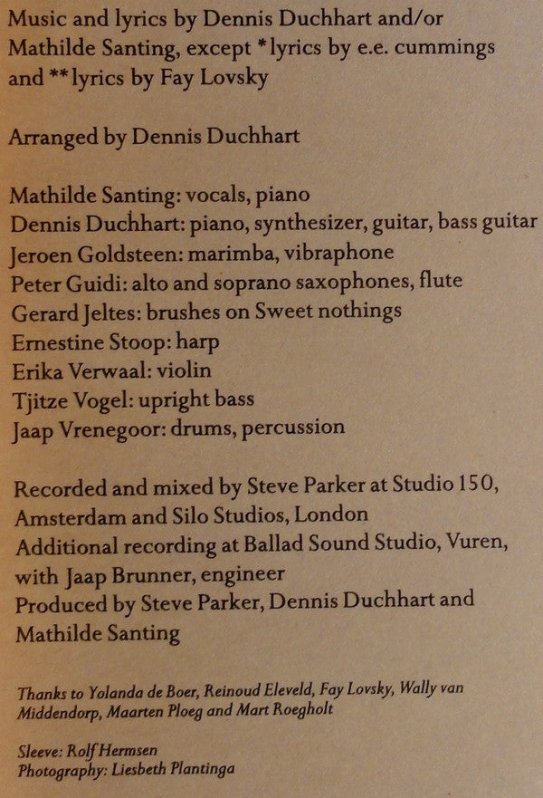 Mathilde Santing, Dennis Duchhart : Water Under The Bridge (LP, MiniAlbum)