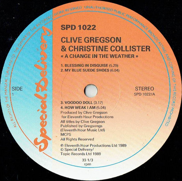 Clive Gregson And Christine Collister : A Change In The Weather (LP, Album)