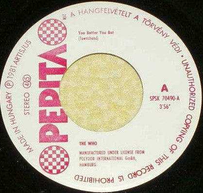 The Who : You Better You Bet (7", Single)