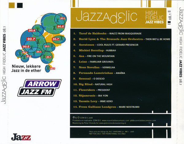 Various : Jazzadelic 08.1 High-Fidelic Jazz Vibes (CD, Comp, Promo)