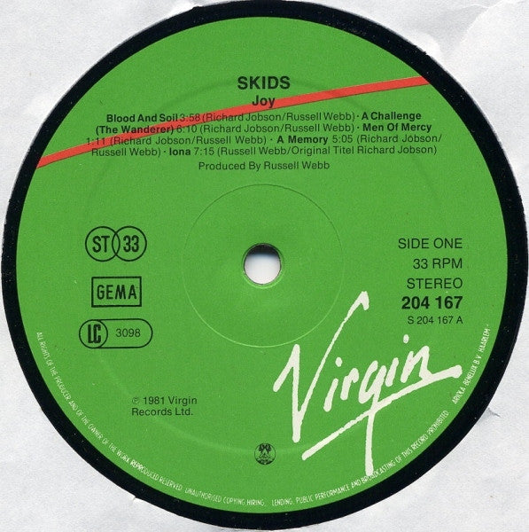 Skids : Joy (LP, Album)